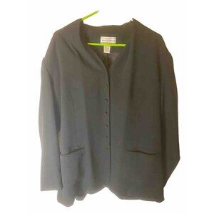 August Max Womens Size 16‎ Xl Black Business Blazer Jacket Black Structured Nice